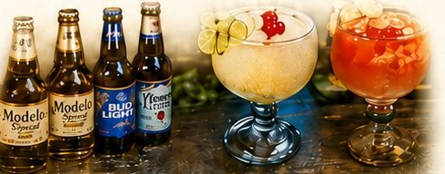 Beer, margaritas and clamato preparado at Los Caporales Mexican Restaurant in Odessa, TX
